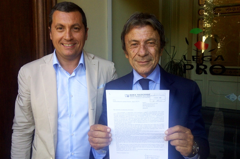 Mario Agnelli con il presidente Ferretti (foto UsArezzo)